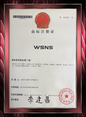 山耐斯商標注冊證書